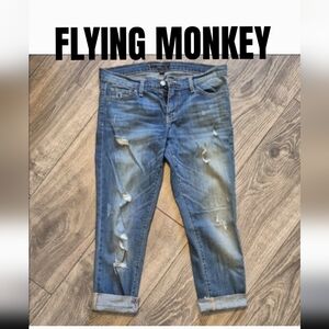 Flying Monkey Light Blue Distressed Cropped